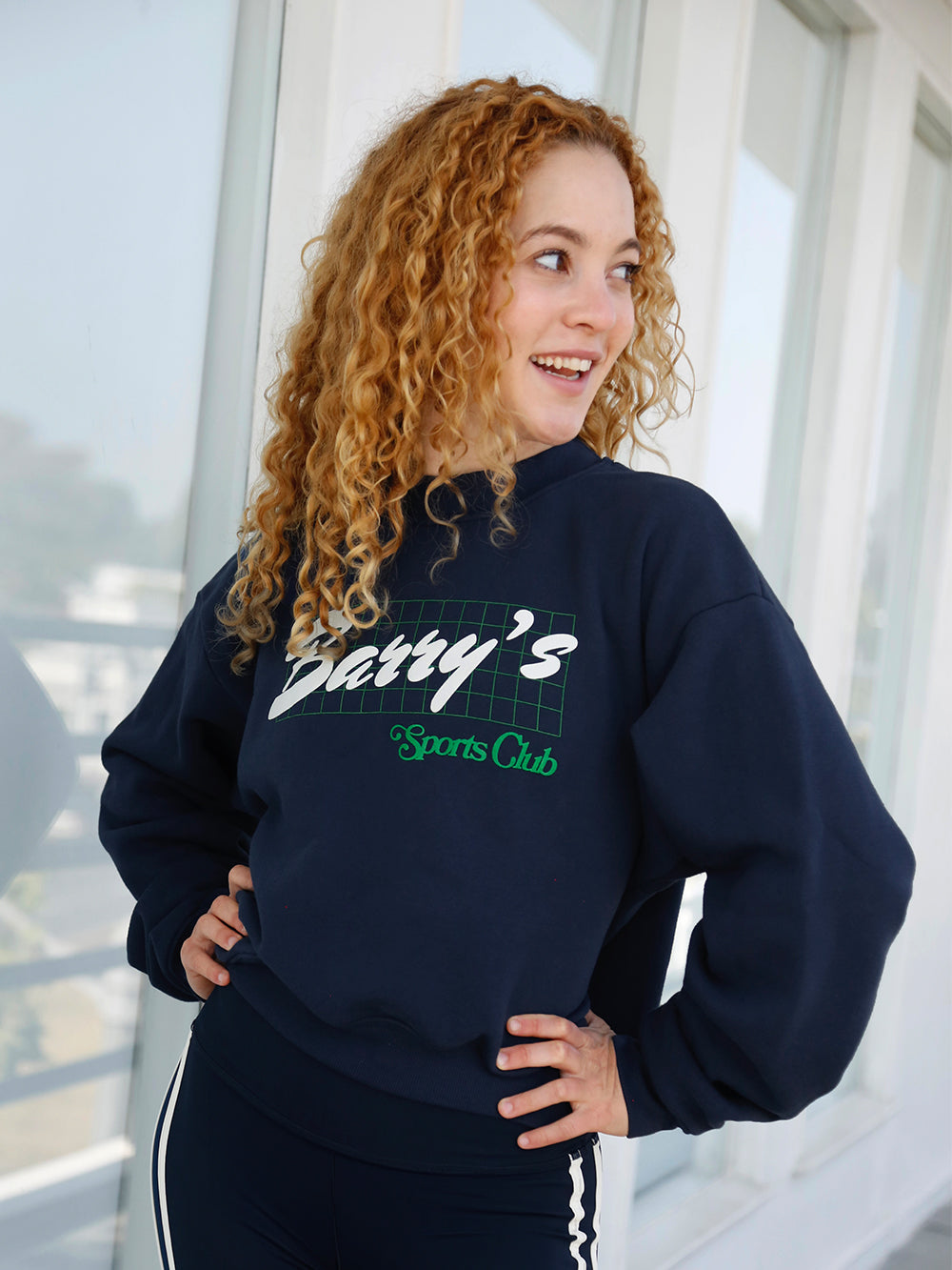 BARRY'S NAVY SPORT CLUB CROPPED CREW