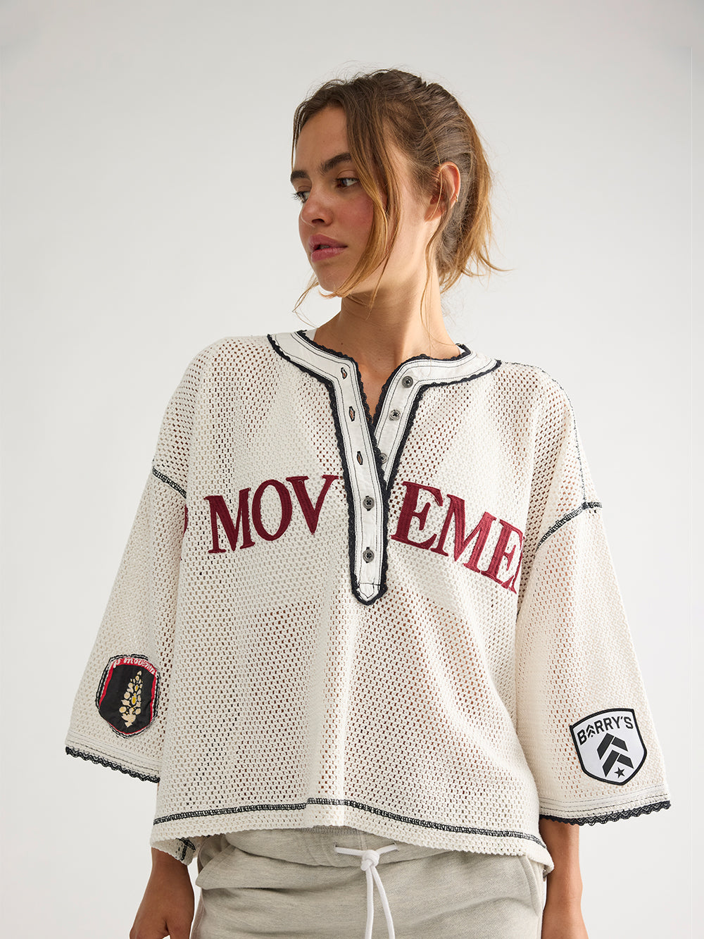 FP MOVEMENT X BARRYS IVORY CAMP OUT TEE