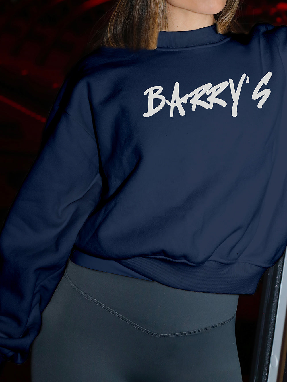 BARRY'S MIDNIGHT NAVY CROPPED CREW