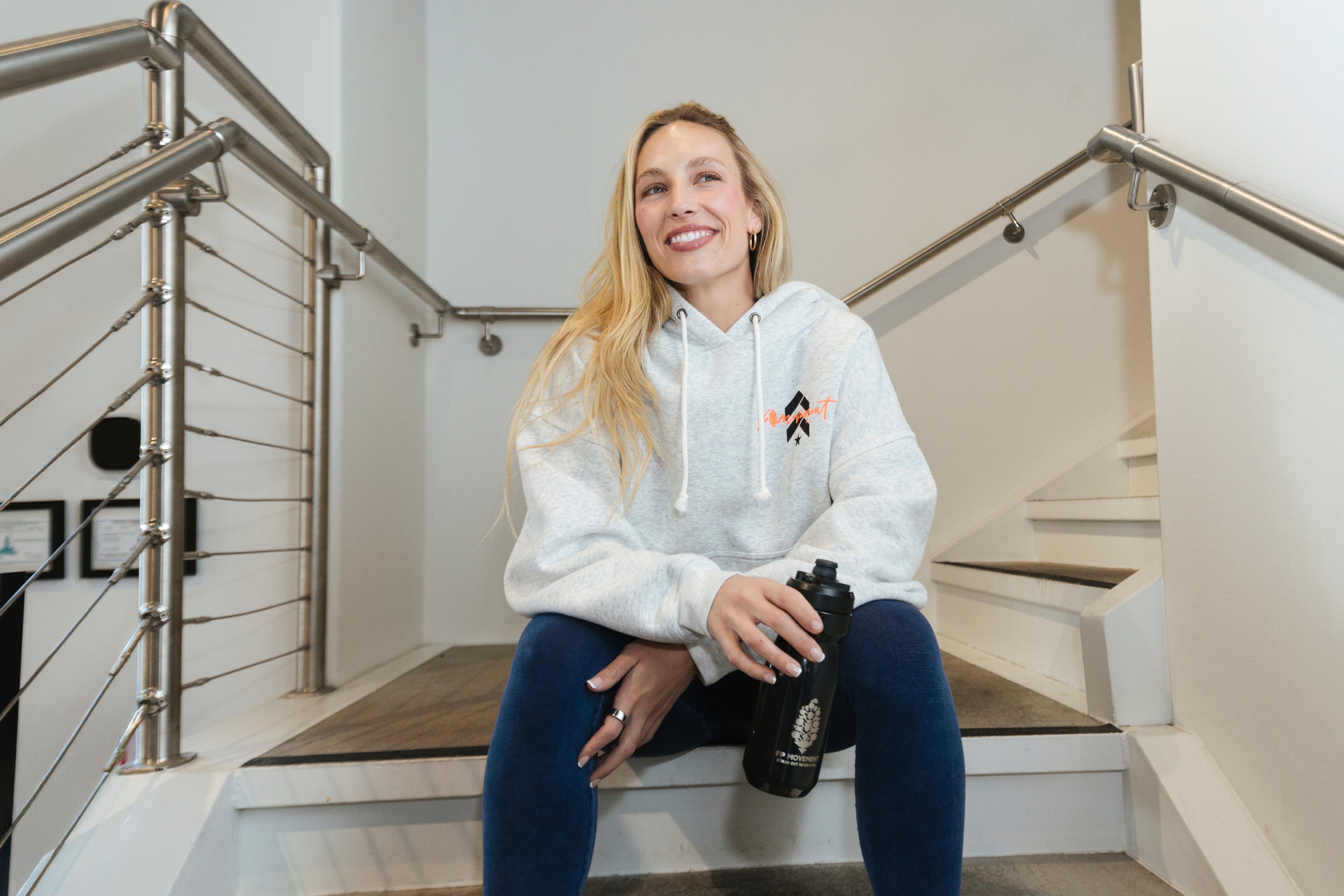 FP MOVEMENT WHITE HEATHER GREY FINAL CALL HOODIE