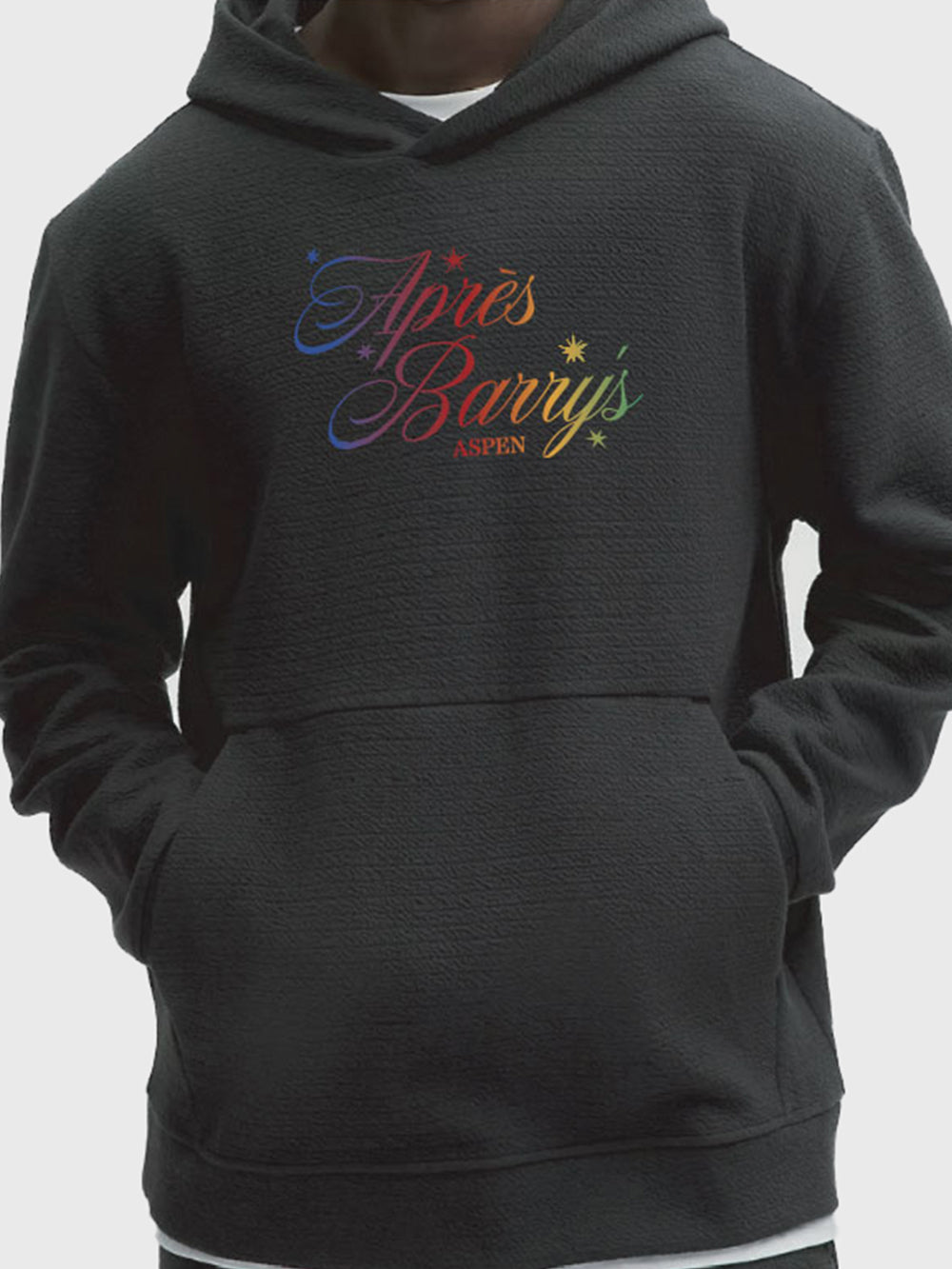 BARRY'S X LULULEMON BLACK APRES TEXTURED SPACER HOODIE