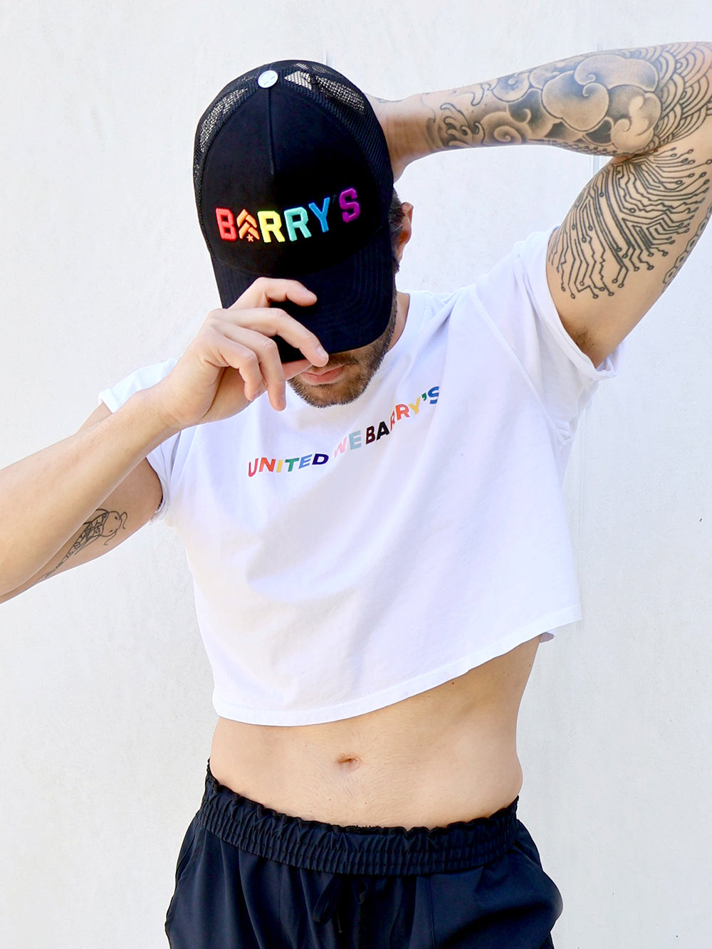 BARRY'S BLK SUEDE RAINBOW HAT