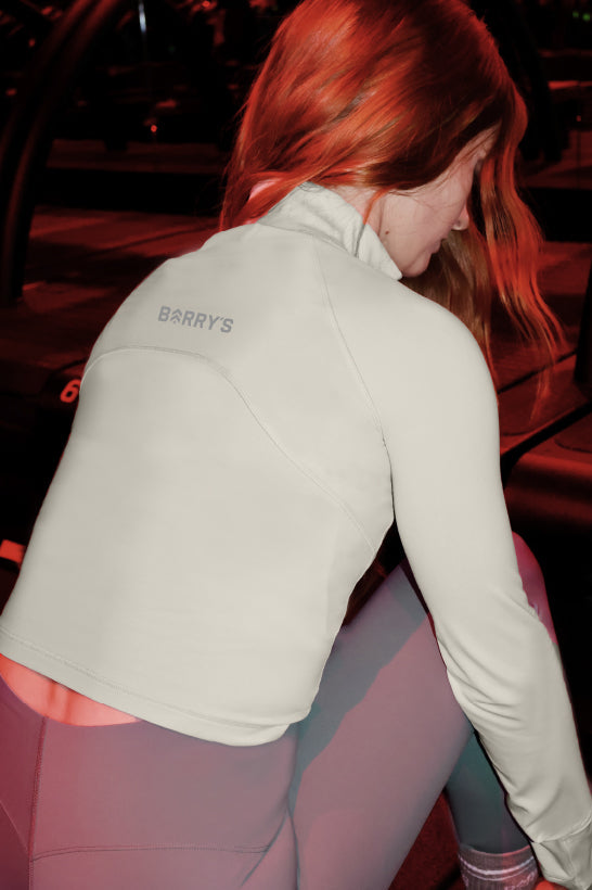 LULULEMON BONE RULU RUN CROPPED 1/2 ZIP