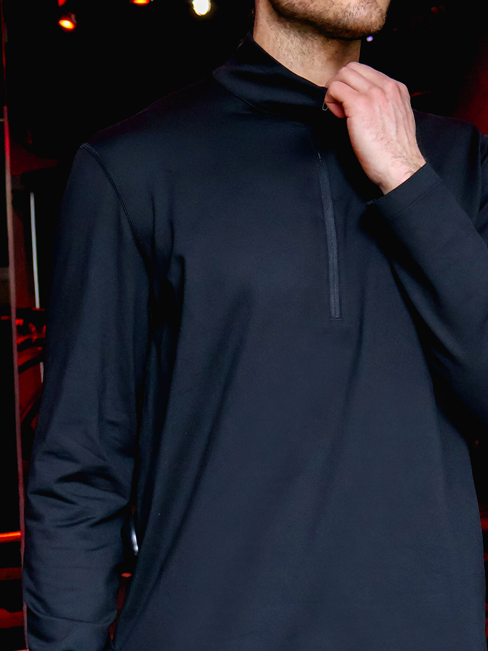 LULULEMON BLACK SOFT JERSEY HALF ZIP