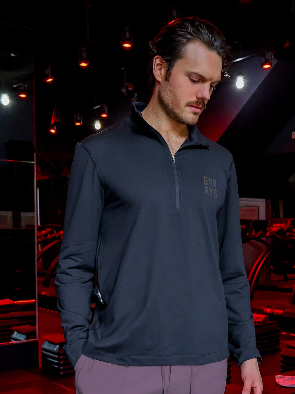 LULULEMON BLACK SOFT JERSEY HALF ZIP