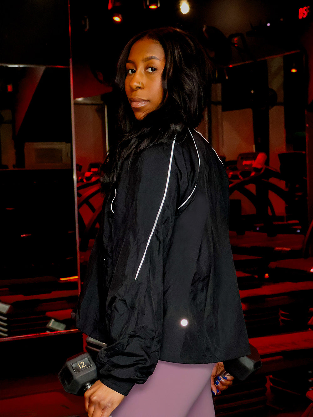 LULULEMON BLACK/WHITE LICENSE TO TRAIN LIGHTWEIGHT JACKET