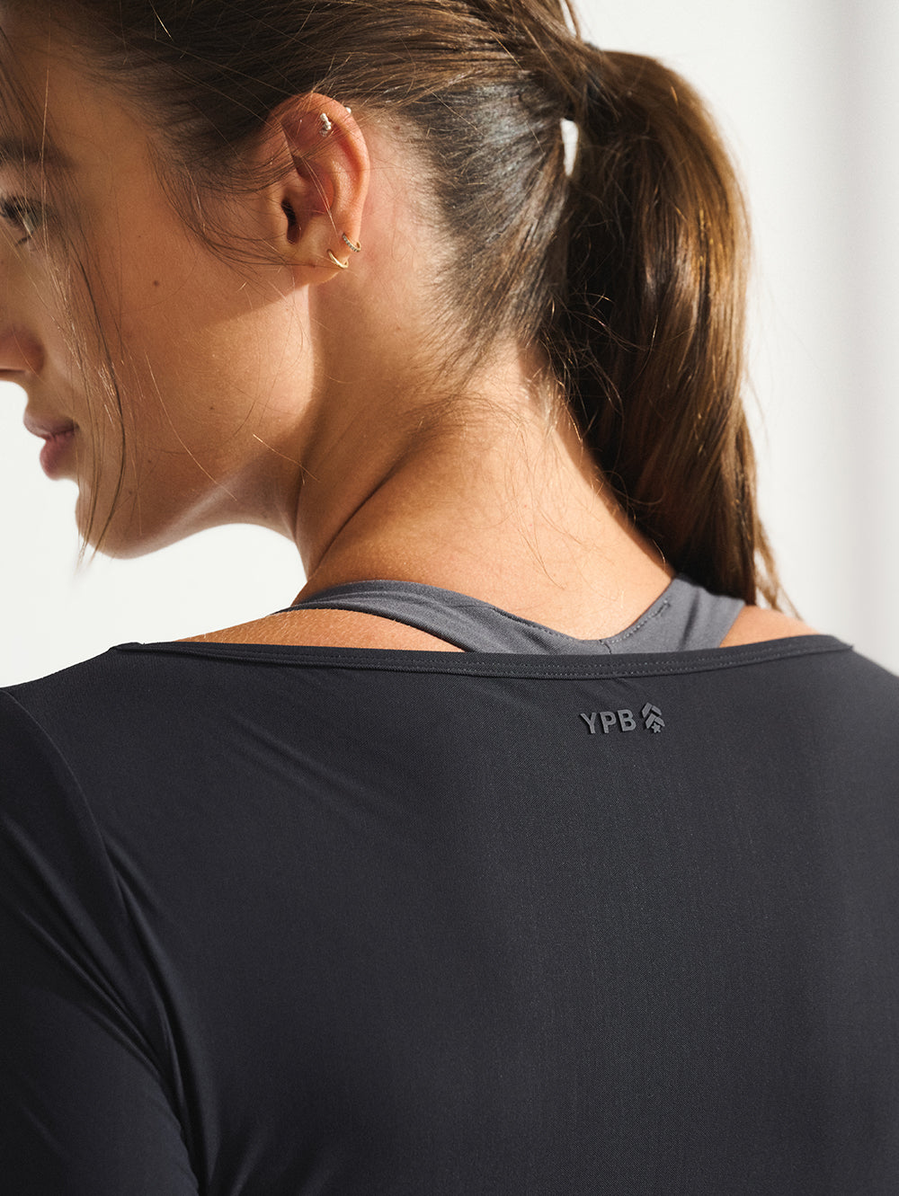 BARRY'S X YPB BLACK MESH LONG SLEEVE