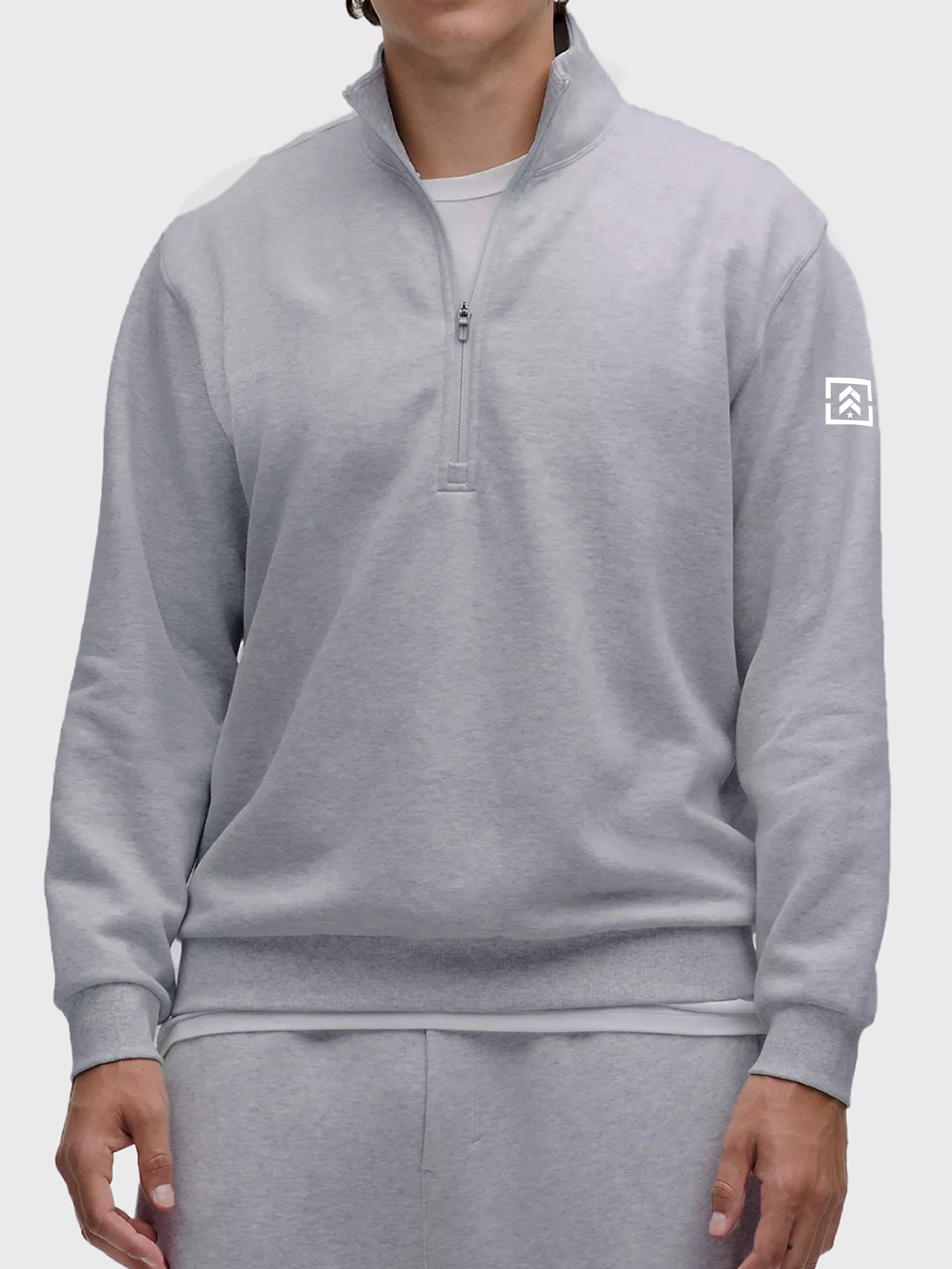 LULULEMON LIGHT GREY STEADY STATE HALF ZIP