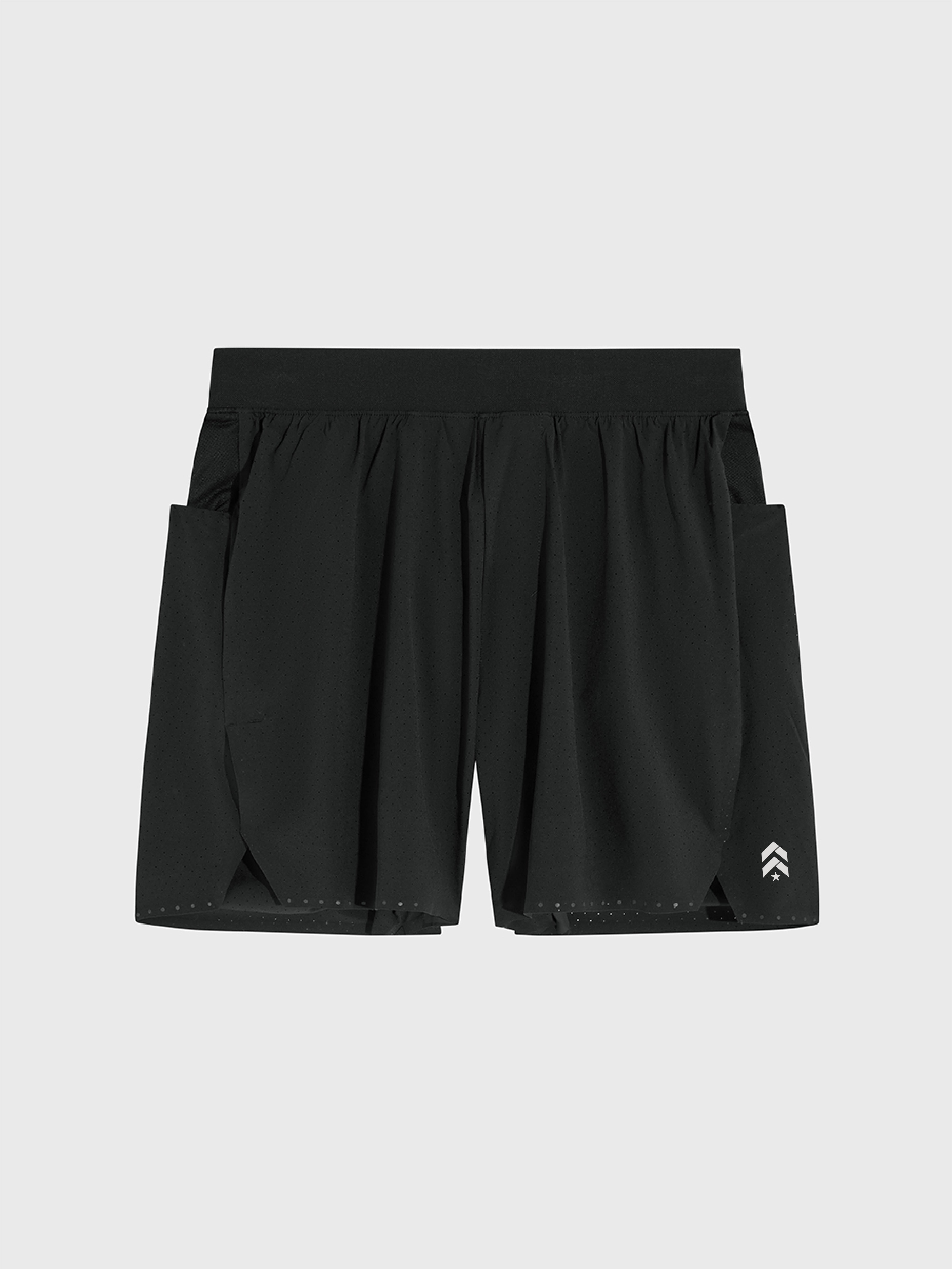 LULULEMON BLACK FAST AND FREE RUNNING SHORT 5" LINED
