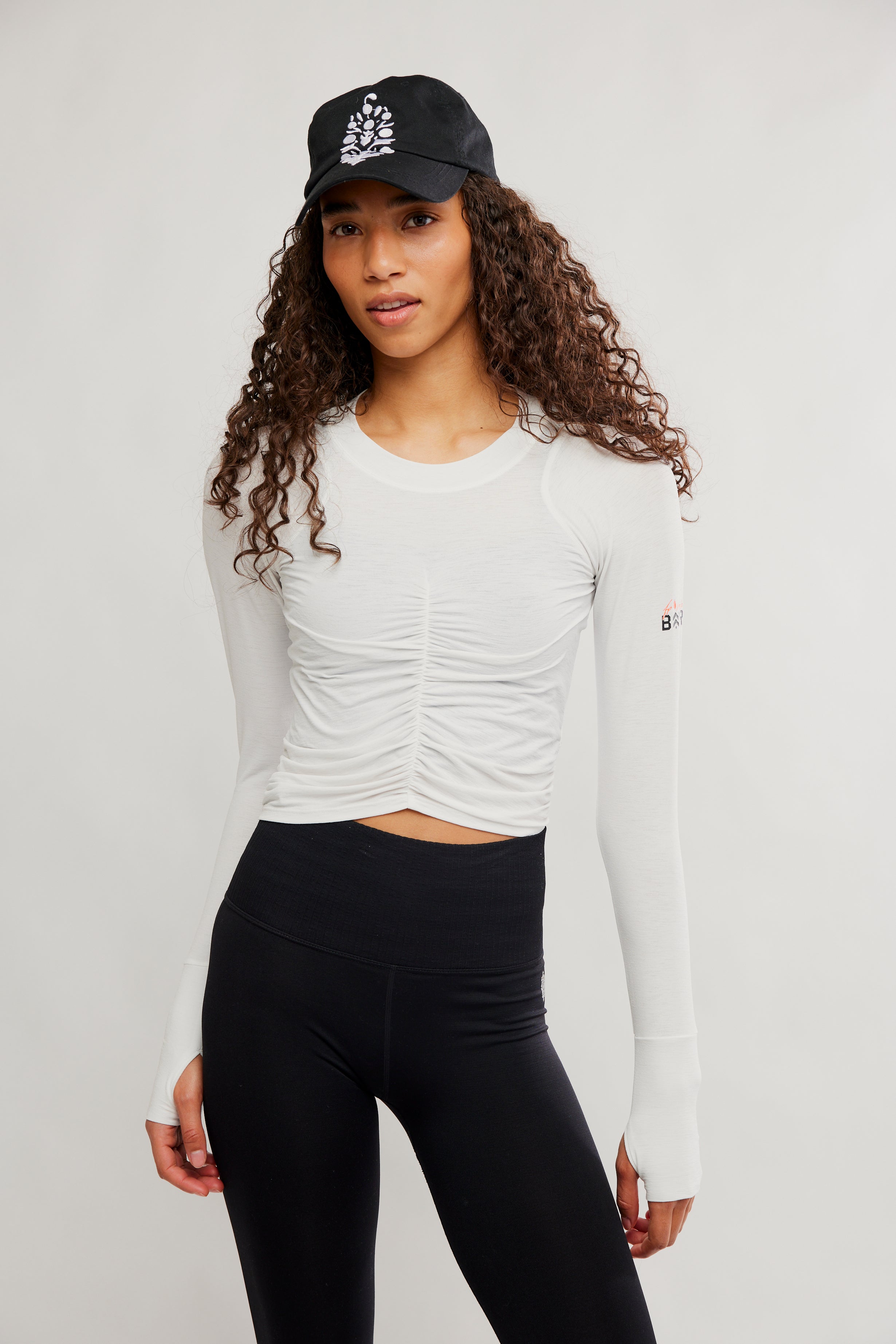 FP MOVEMENT WHITE TEMPO RUCHED LS