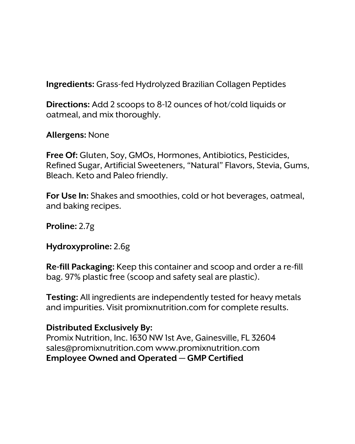 Unflavored Collagen Peptides