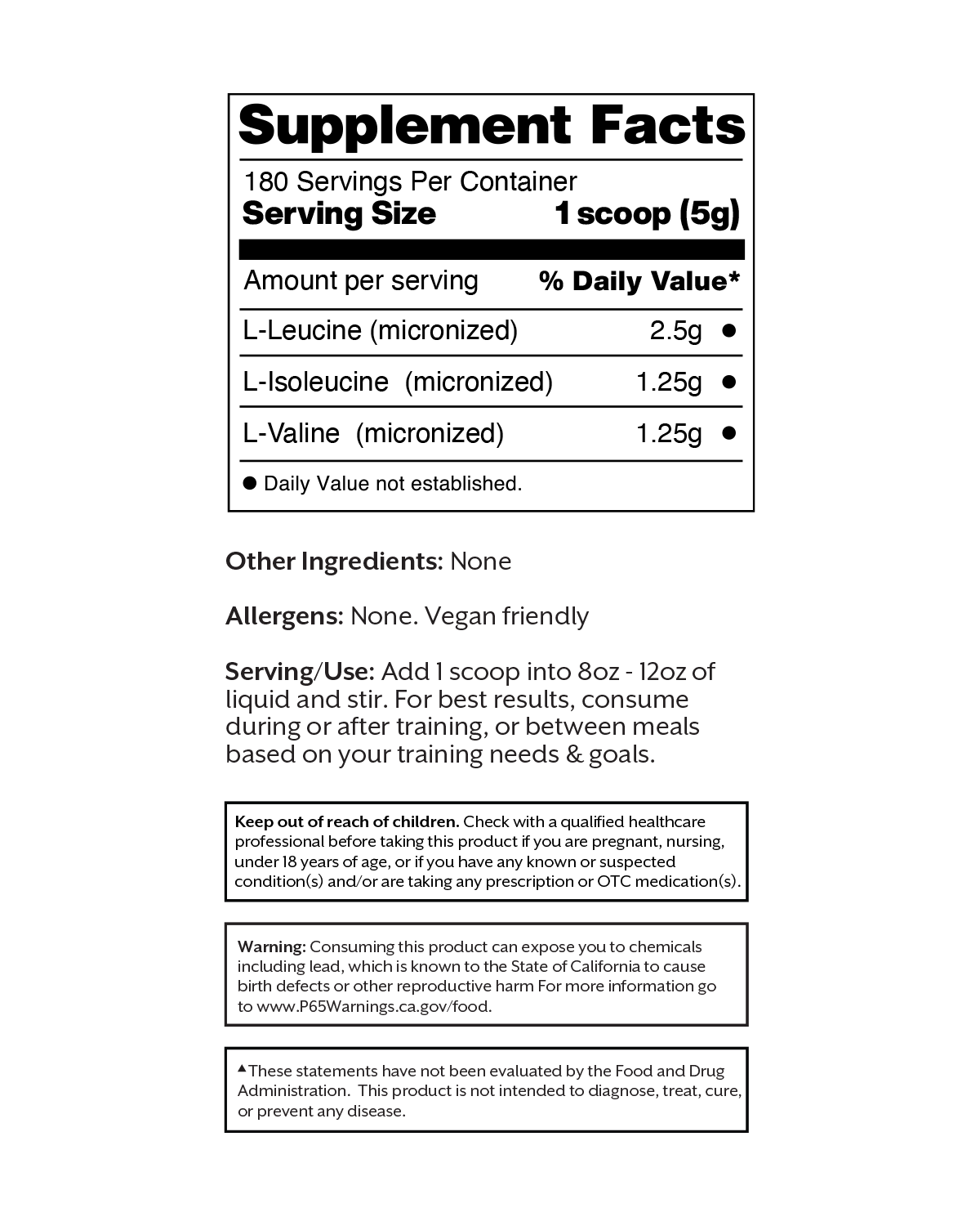 Unflavored BCAA Powder