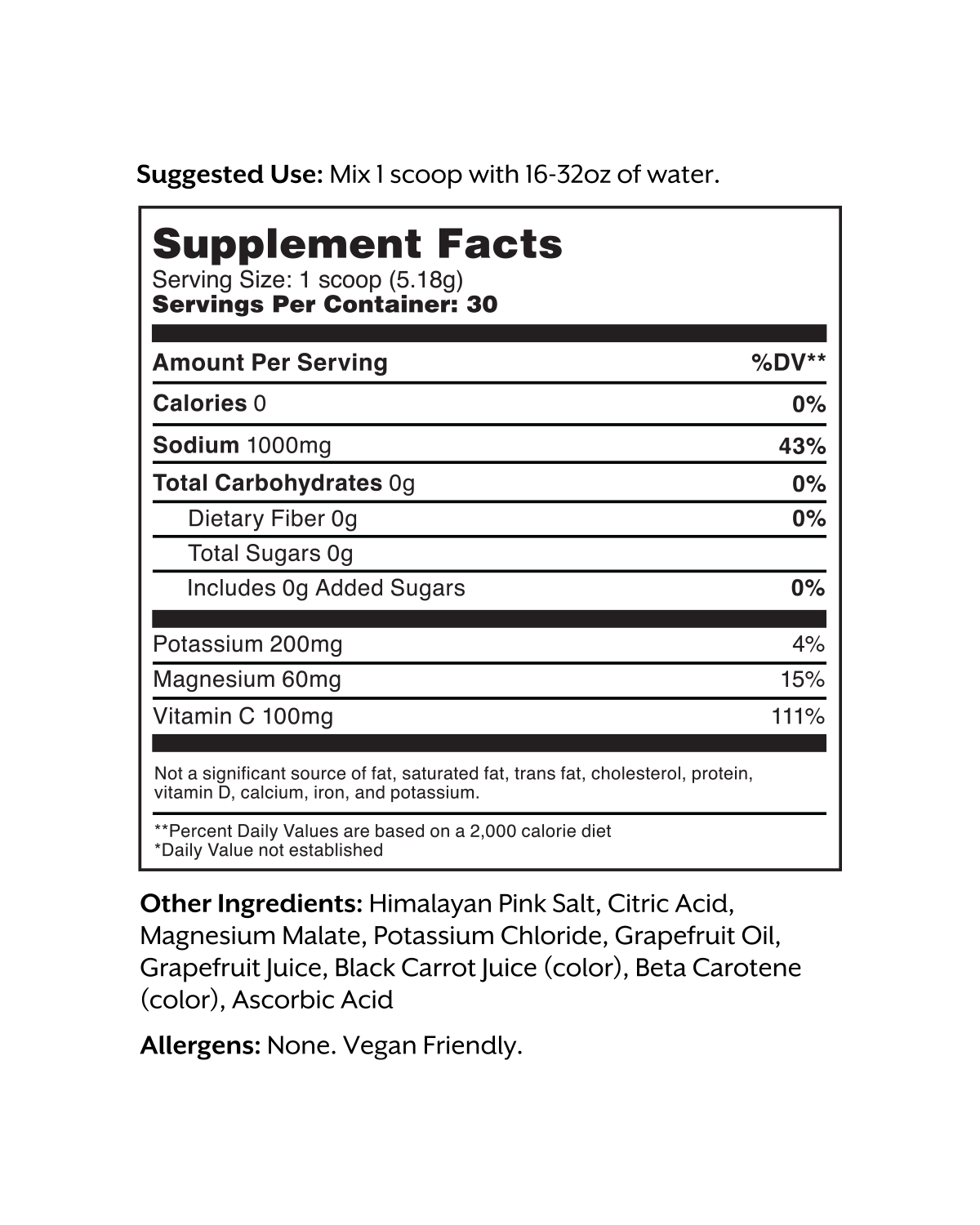 Grapefruit Electrolyte Drink Mix