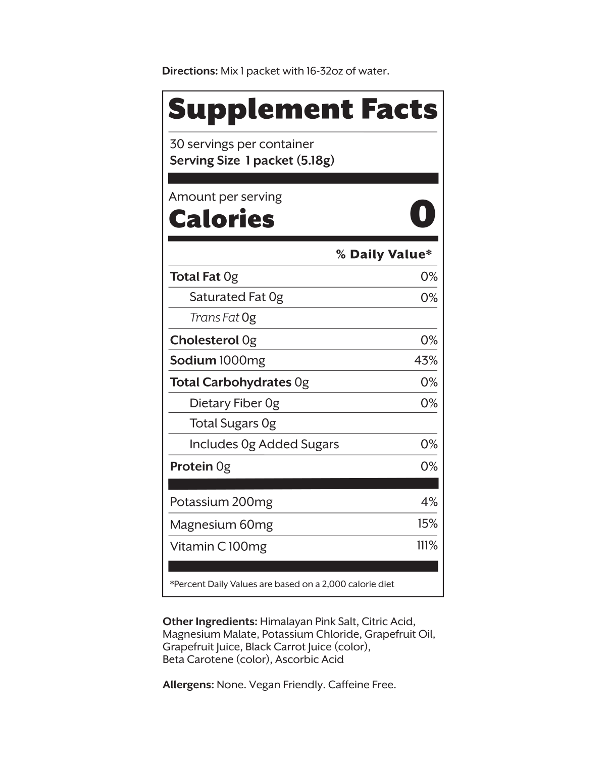 Grapefruit Electrolyte Drink Mix