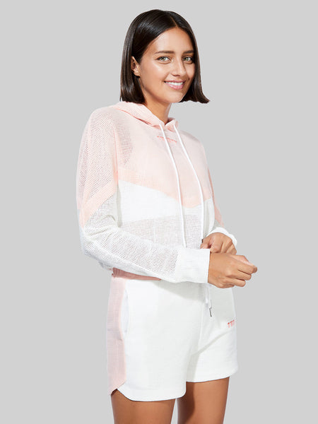 TWENTY FLAMINGO WHITE COLORBLOCK HOODIE Barry s Shop