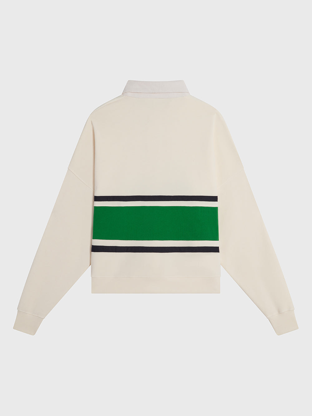 BARRY'S BONE/SPORT GREEN COLLARED SWEATSHIRT