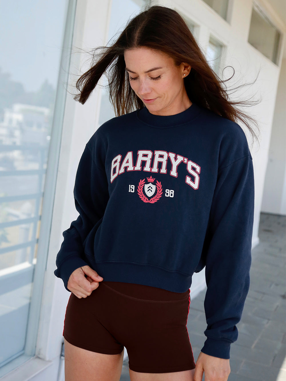 BARRY'S NAVY CROPPED CREW