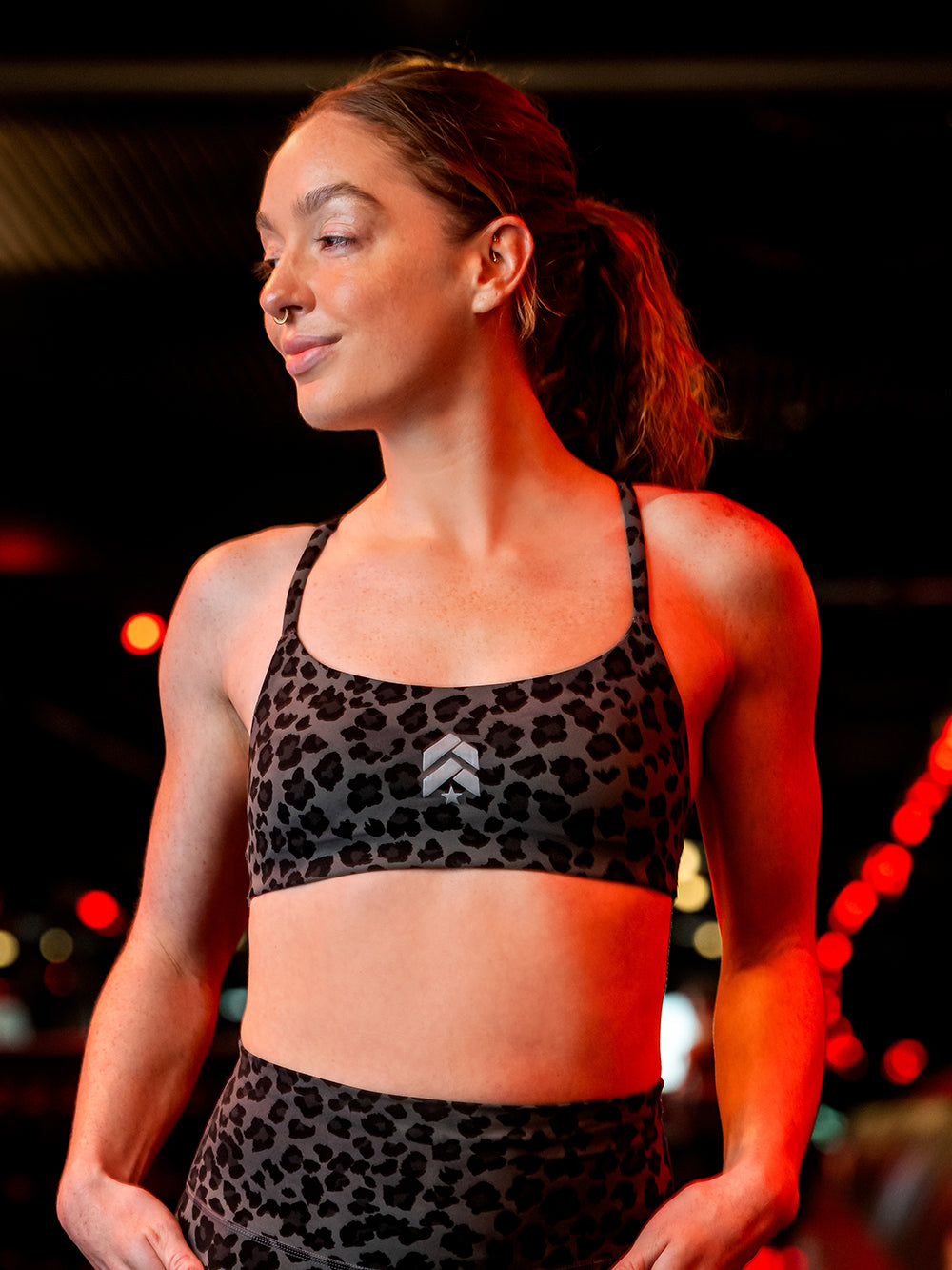 LULULEMON TRUE LEOPARD WUNDER TRAIN STRAPPY RACER BRA A/B
