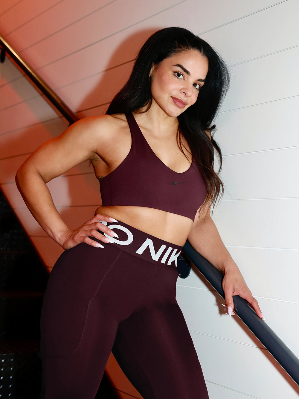 NIKE PRO SCULPT 7/8 MAUVE POCKET LEGGINGS