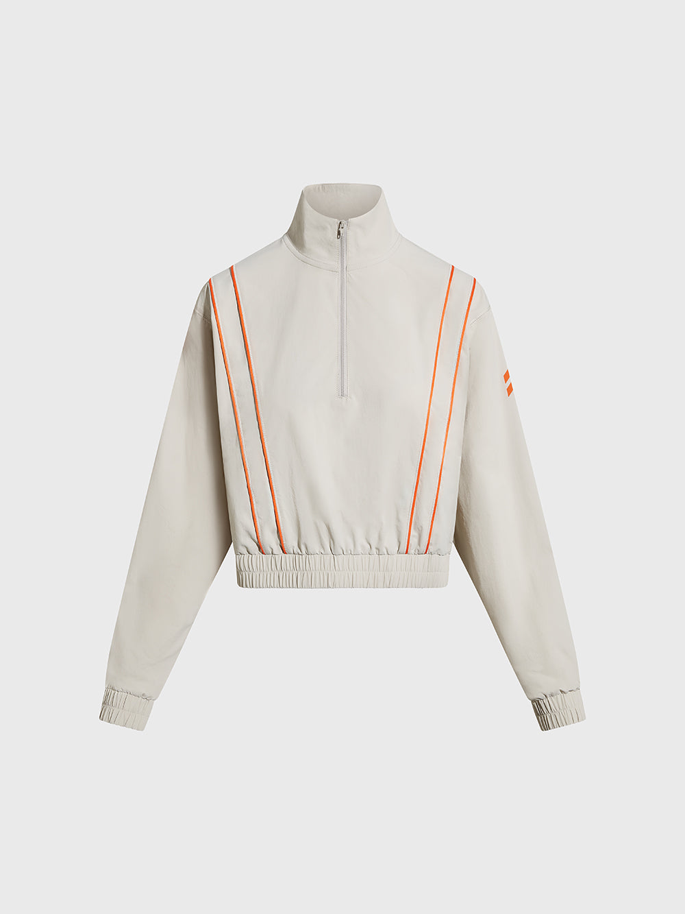 BARRY'S BONE/HOT ORANGE CROPPED 1/4 ZIP WINDBREAKER