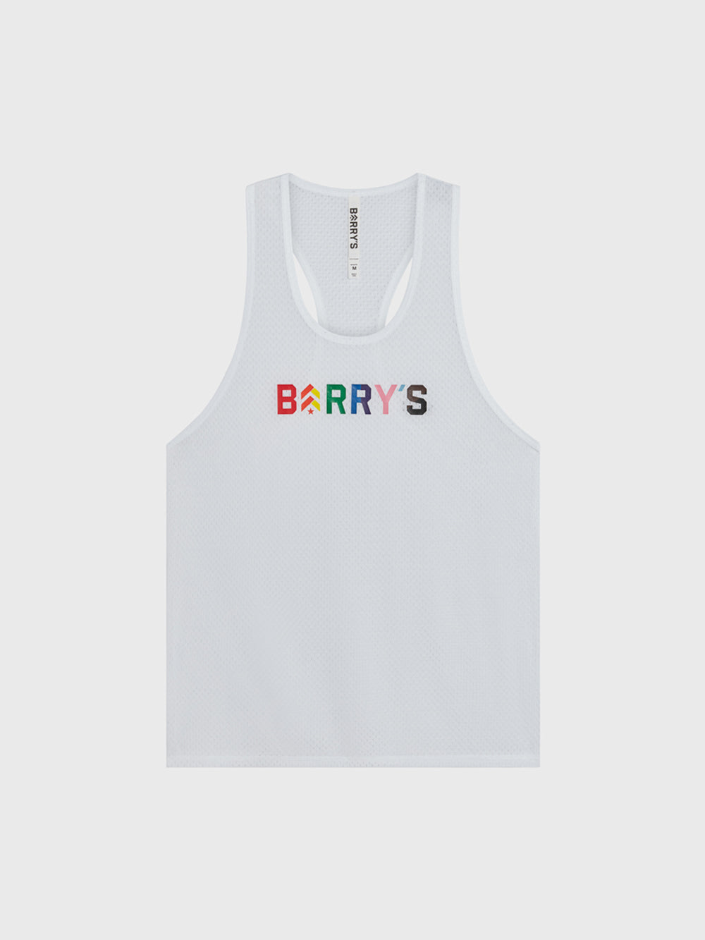 BARRY'S PRIDE RELAY WHITE MESH TANK
