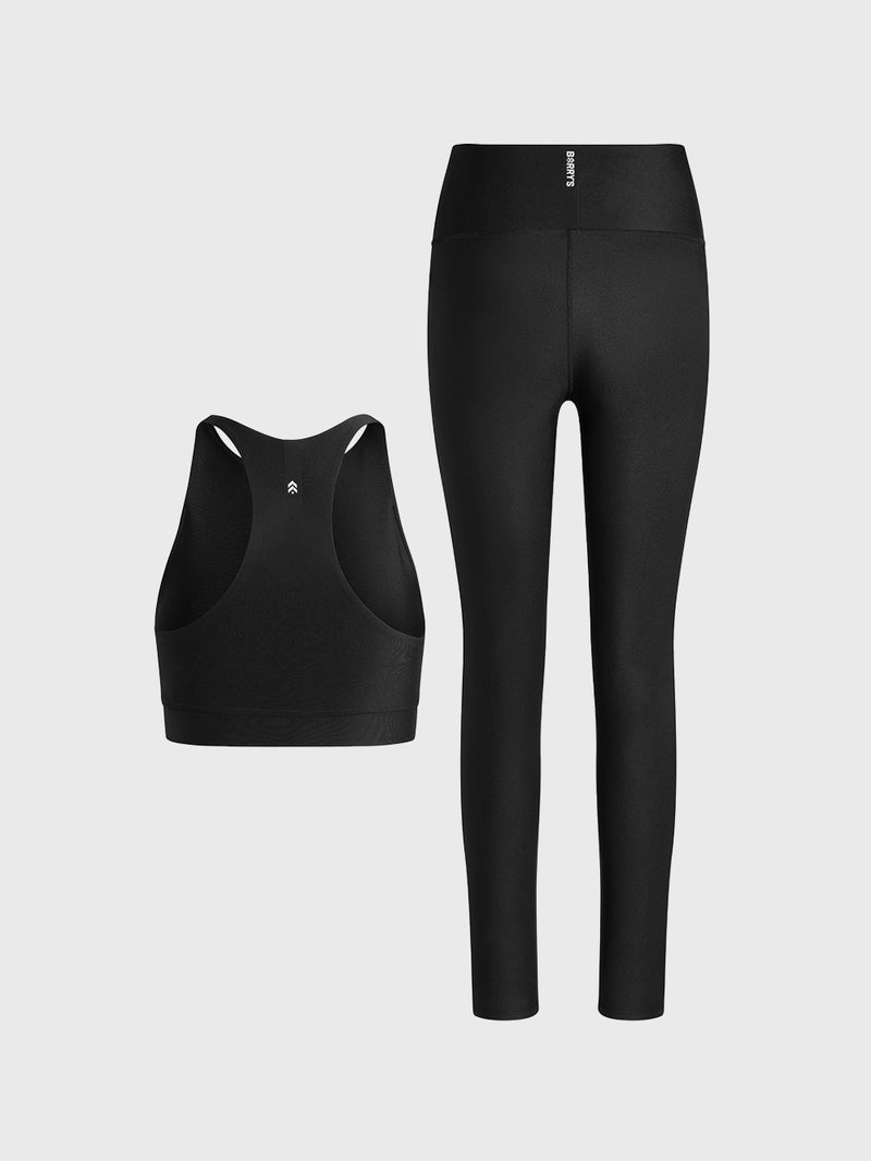 Barry's Black High Neck Bra And Legging Set – Barry's Shop