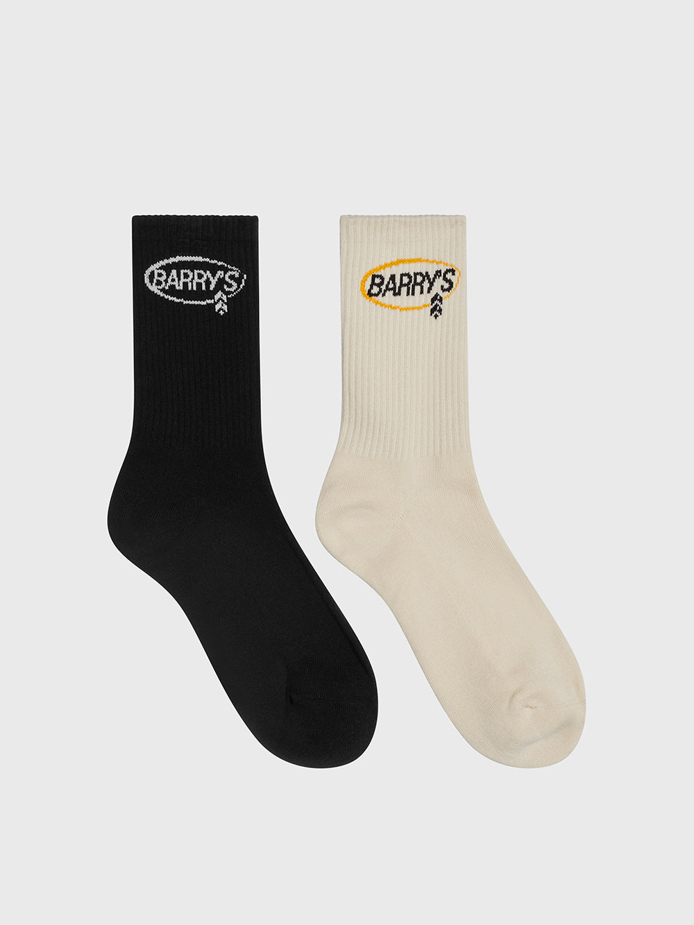BARRY'S TWO PACK BONE/BLACK LOGO SOCKS