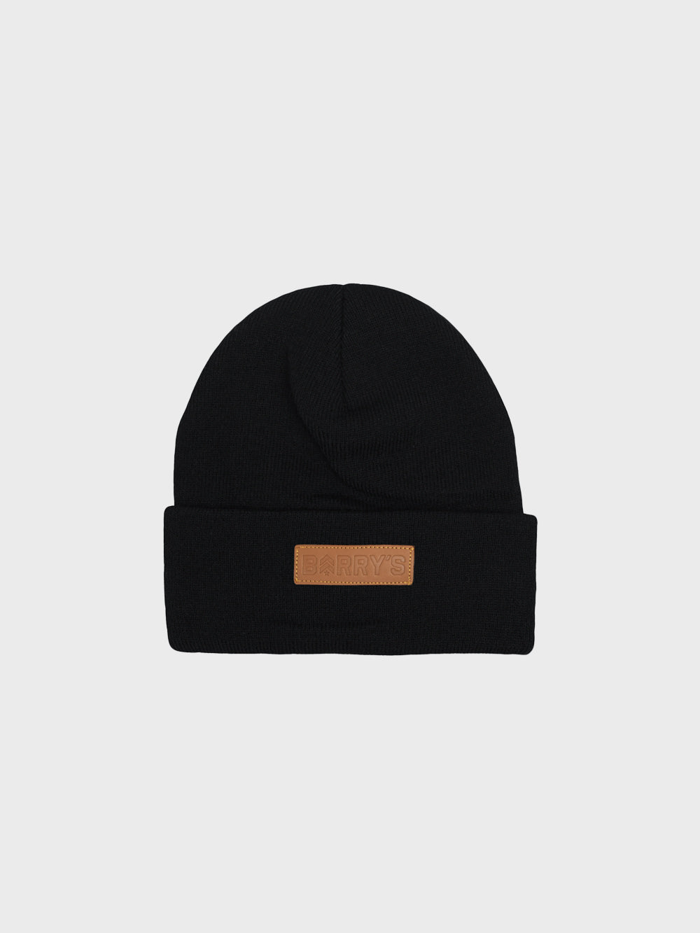 BARRY'S BLACK LEATHER PATCH BEANIE