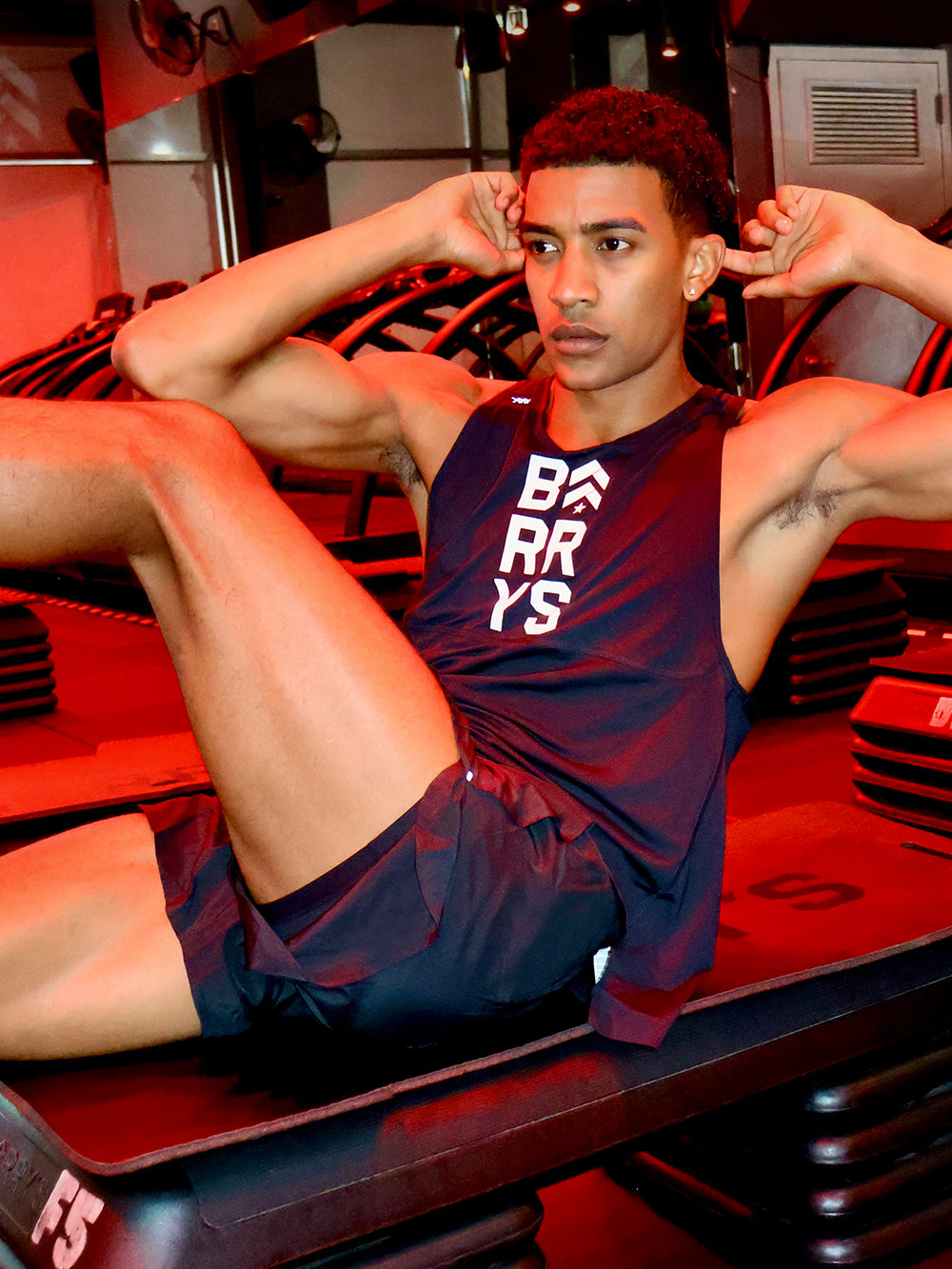 RHONE BLACK EXTRA MILE SINGLET TANK