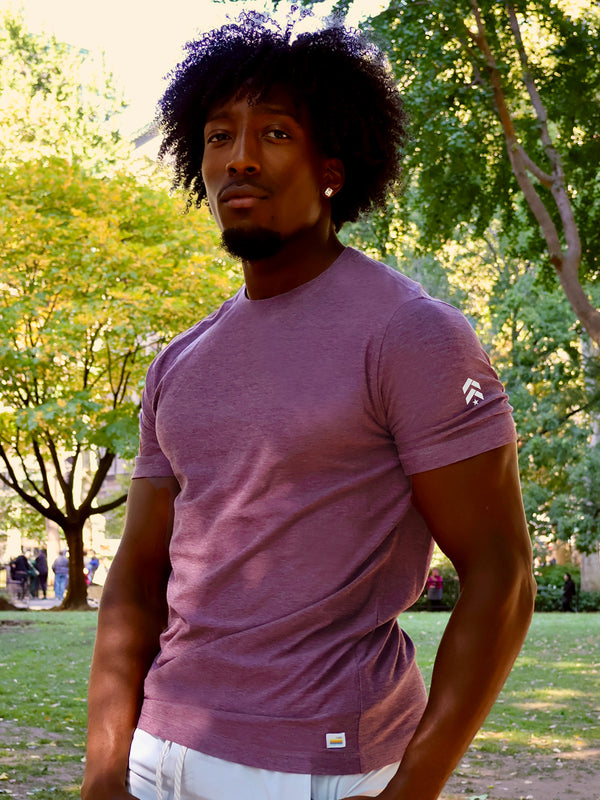 VUORI ELDERBERRY HEATHER STRATO TECH TEE