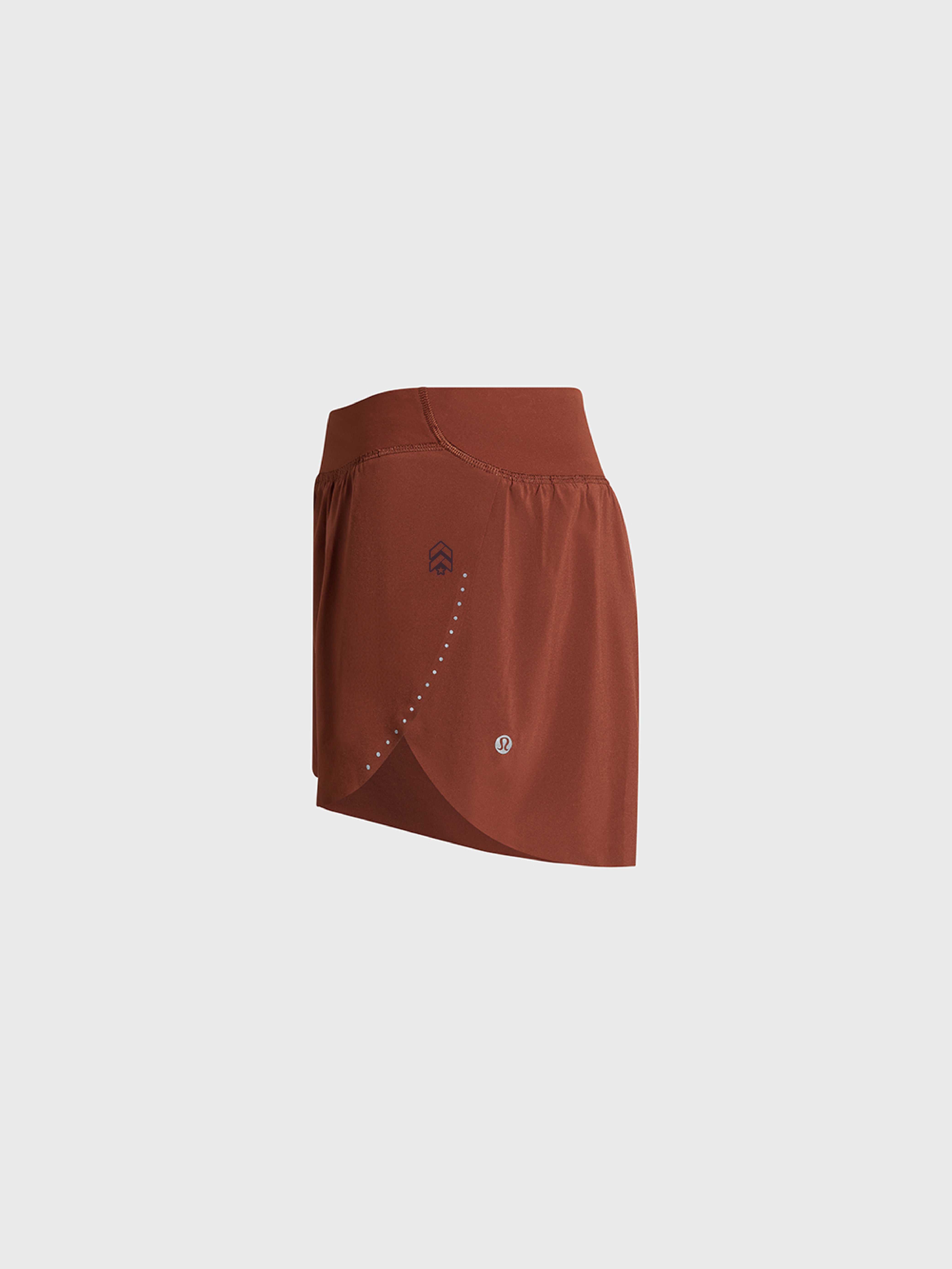 LULULEMON CRANBERRY CHARM FAST AND FREE HR SPLIT SHORT 3"