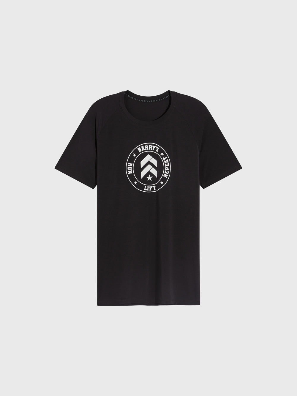 BARRY'S BLACK RAGLAN LIFT TEE