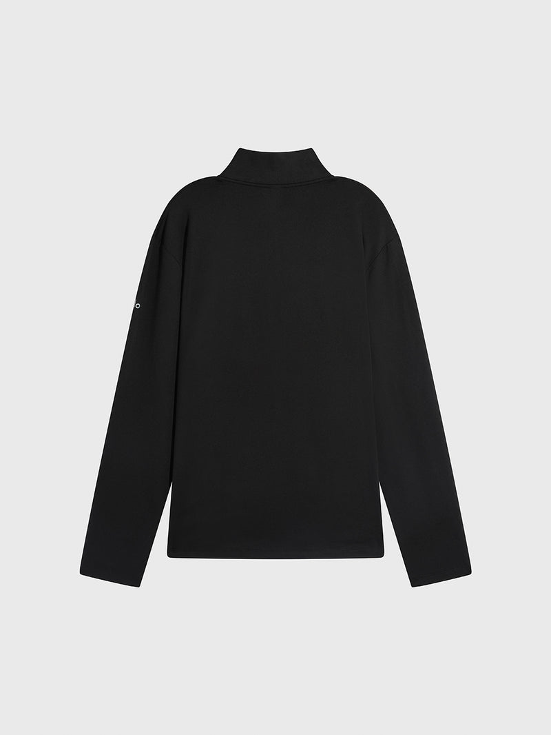 ALO BLK CONQUER 1 4 ZIP REFORM LONG SLEEVE