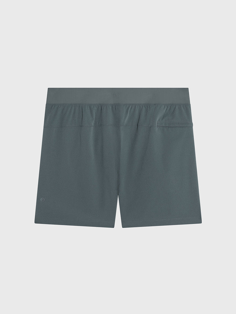 LULULEMON OIL GREY ZEROED IN LINERLESS SHORT 5"