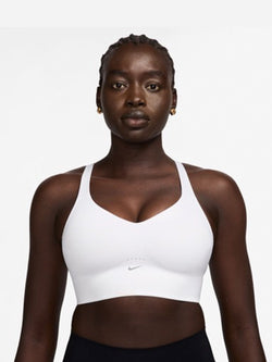 NIKE ALATE LONGLINE MEDIUM SUPPORT BRA WHITE