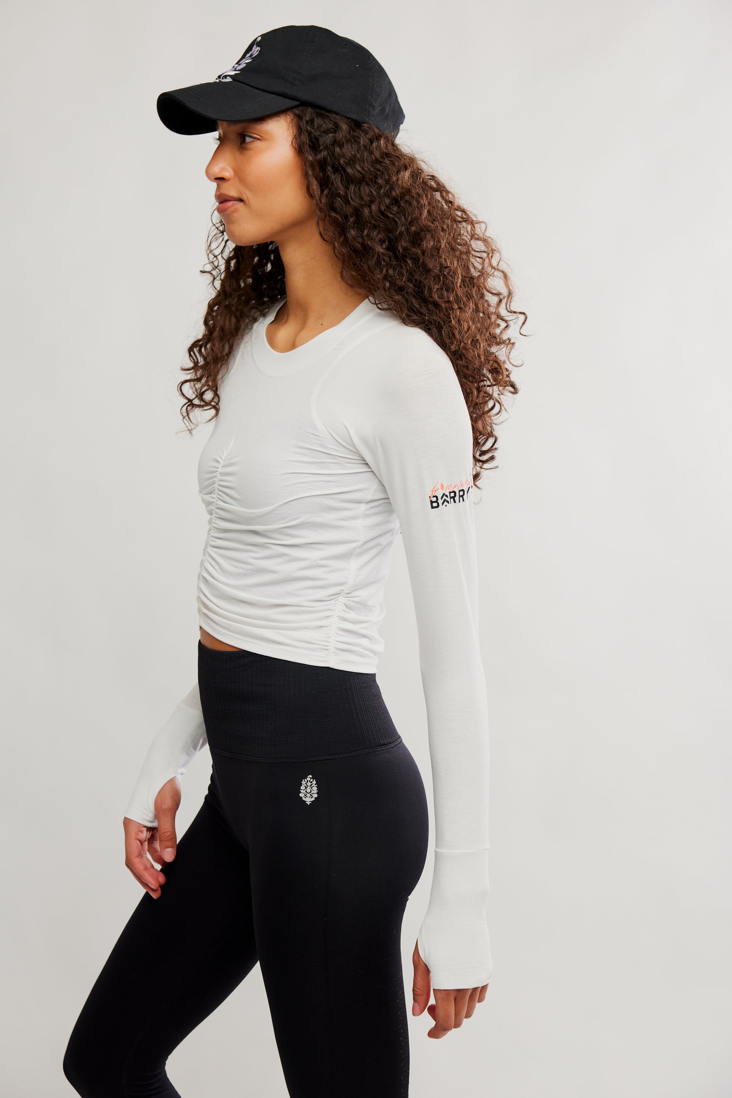 FP MOVEMENT WHITE TEMPO RUCHED LS