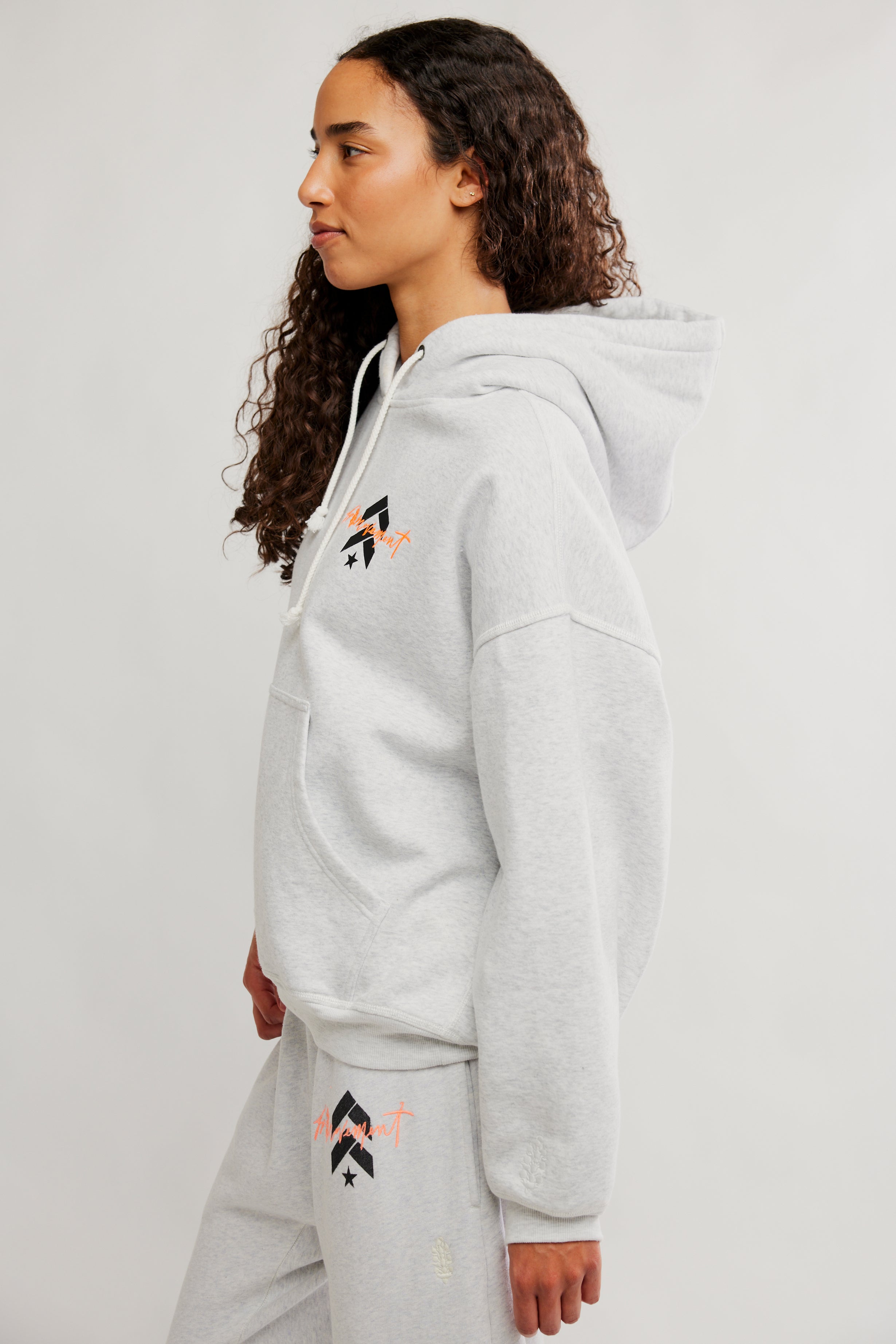 FP MOVEMENT WHITE HEATHER GREY FINAL CALL HOODIE