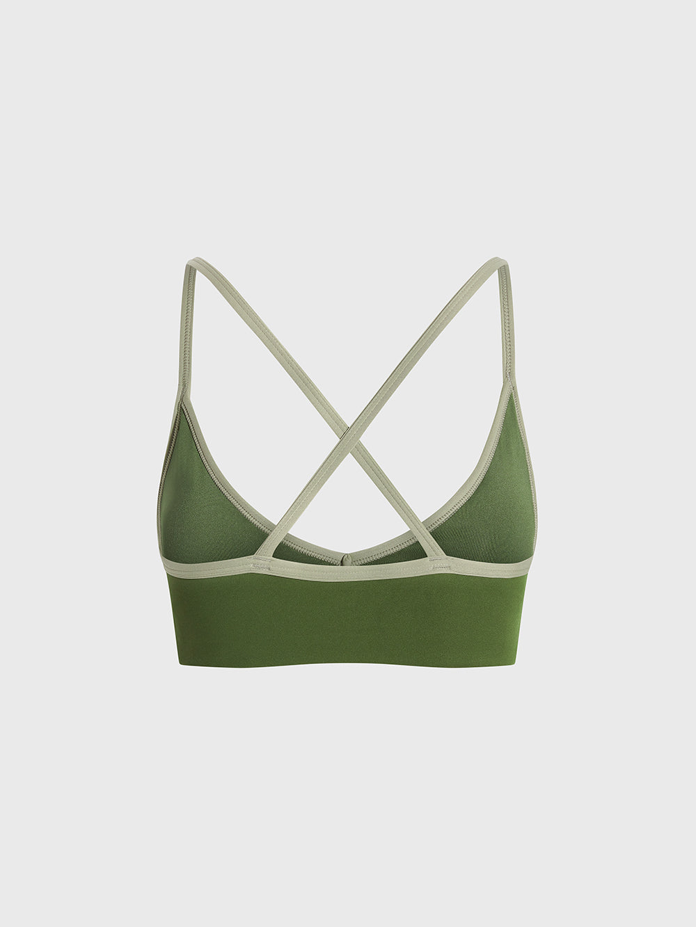 PE NATION ARMY GREEN CONTRAST SPECTRUM SPORTS BRA