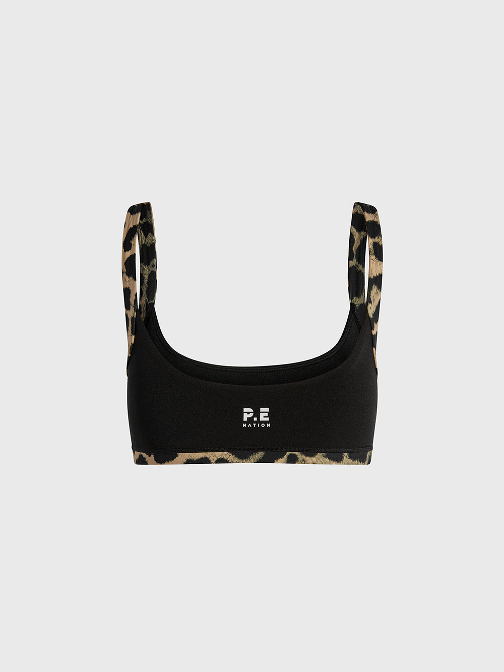 PE NATION BLACK LEOPARD BRA