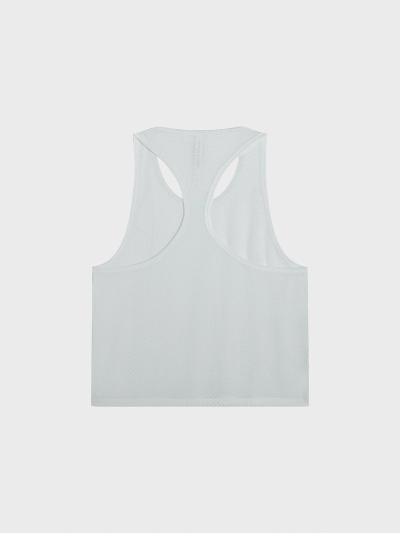 BARRY'S WHITE MESH RACERBACK TANK
