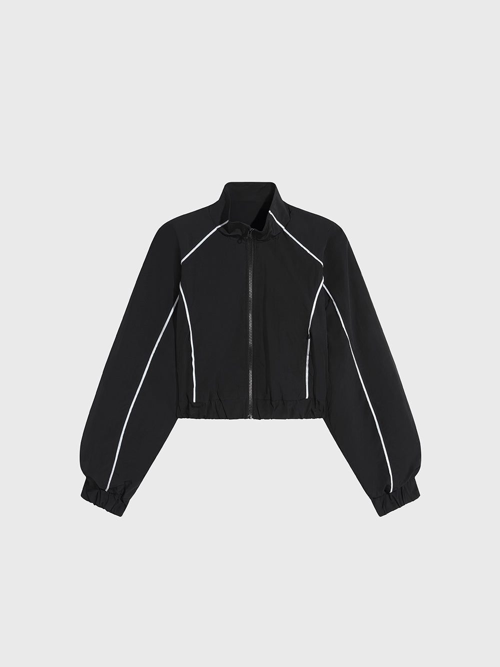 ALO BLACK MOTIVATE FULL-ZIP TRACK JACKET