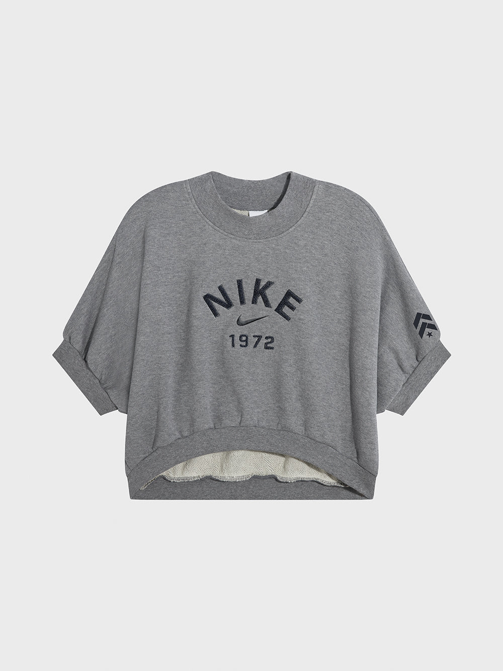 NIKE FLEECE CREW-NECK SHORT SLEEVE CARBON HEATHER