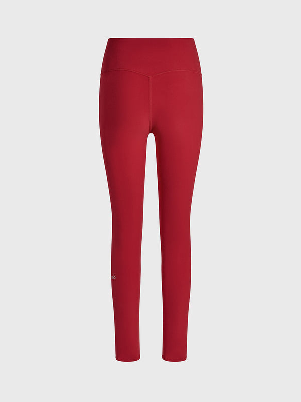 ALO BOLD RED ALOSOFT HIGH-WAIST 7/8 LEGGING