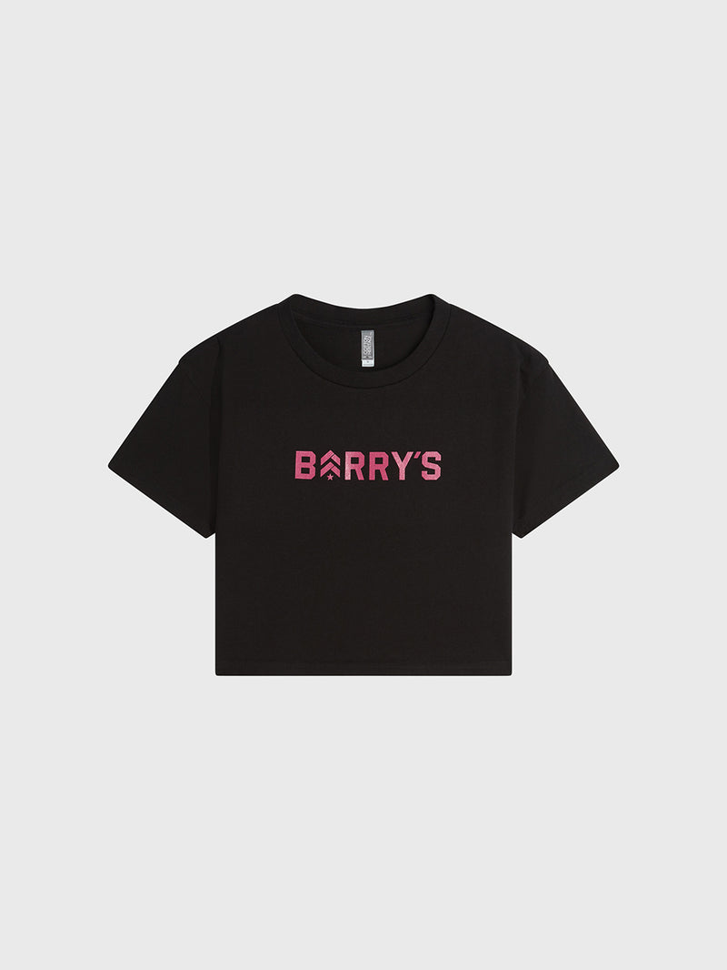 BARRY'S BLACK CROP TEE