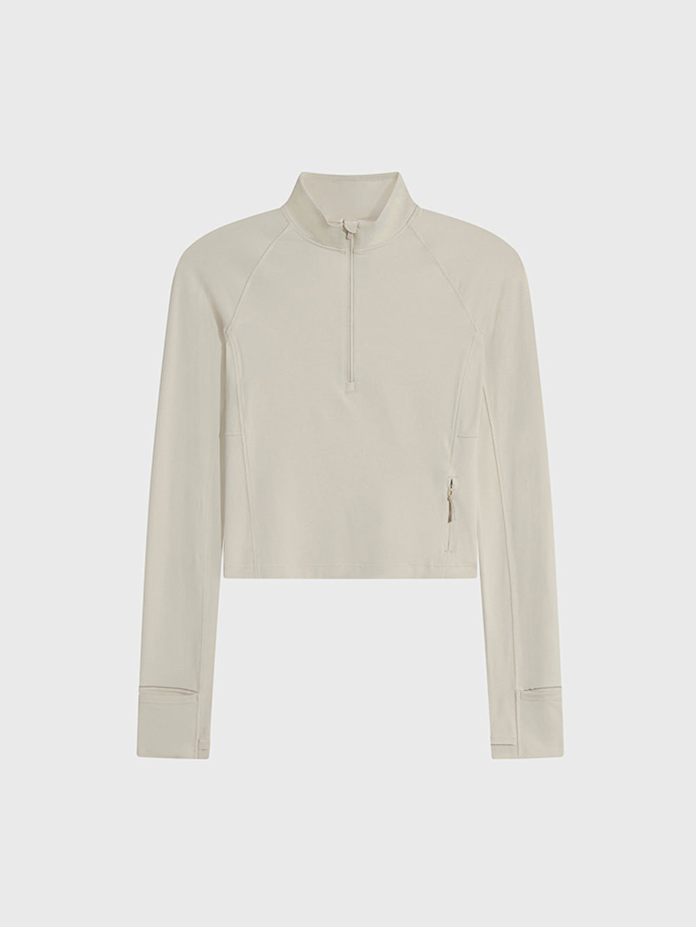 LULULEMON BONE RULU RUN CROPPED 1/2 ZIP