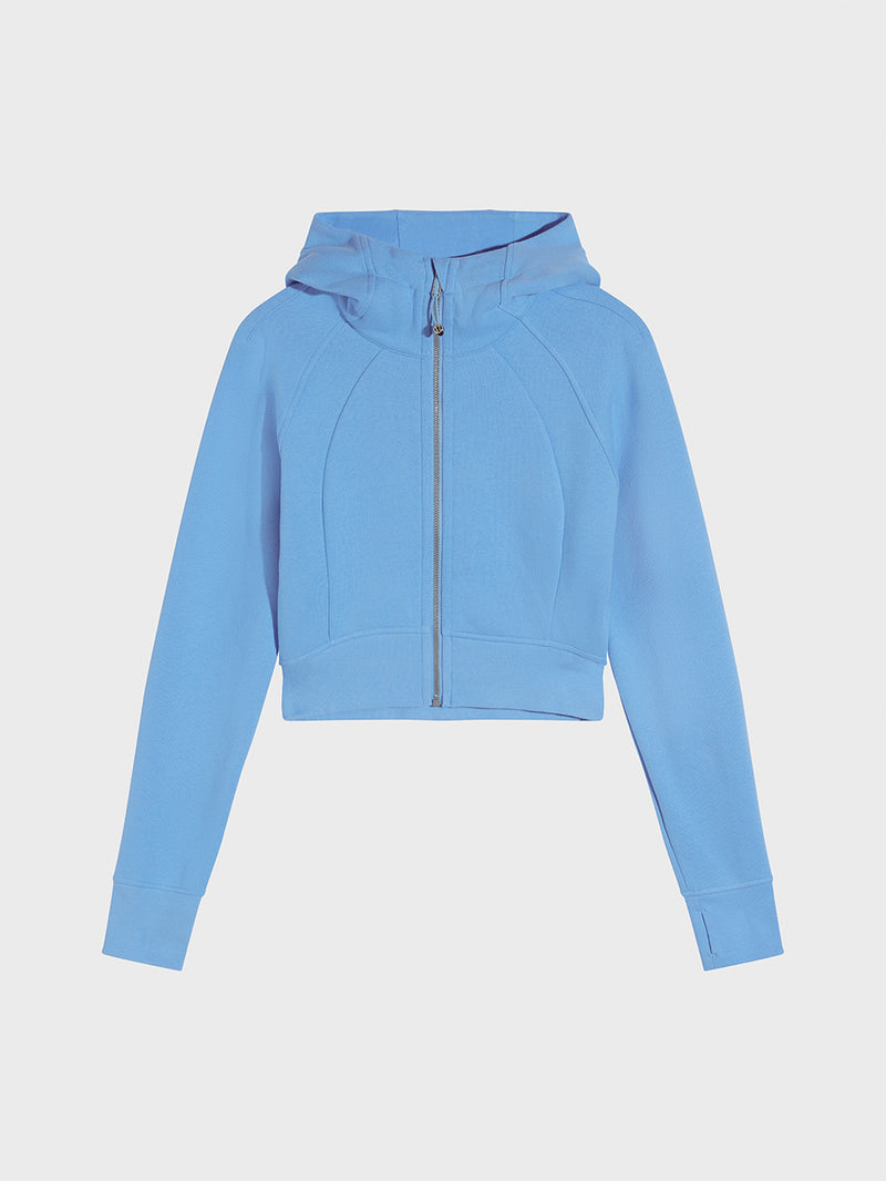 LULULEMON SINATRA BLUE SCUBA FULL ZIP CROPPED HOODIE Barry s Shop