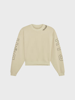 BARRY'S VINTAGE WHITE CROP SWEATSHIRT