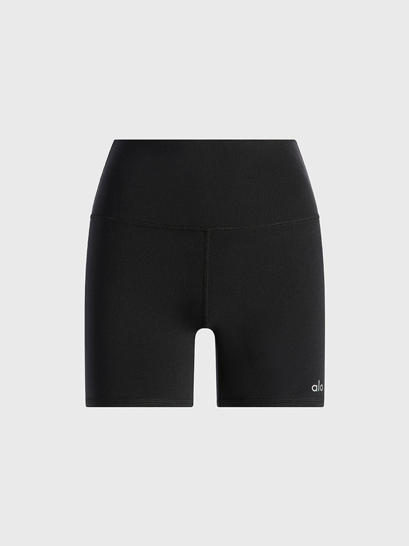 ALO BLK AIRBRUSH HIGH WAIST 5IN BIKER SHORT