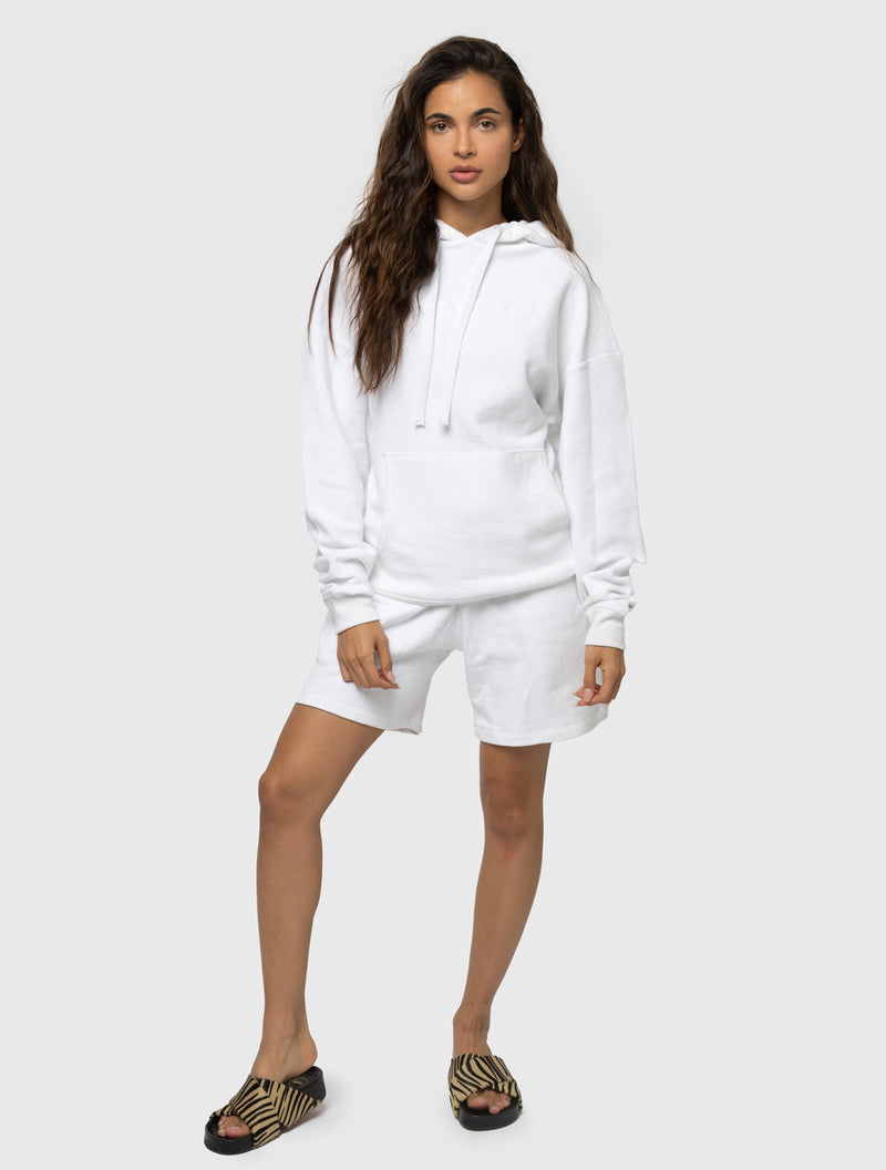 BARRY'S BRIGHT WHITE REVERSE TERRY HOODIE