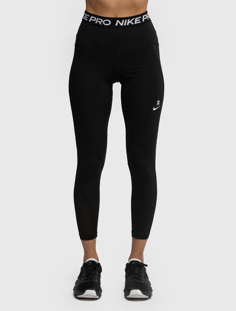 Nike Pro Leggings Womens Small Mesh Panel Dri-Fit Black Stretch